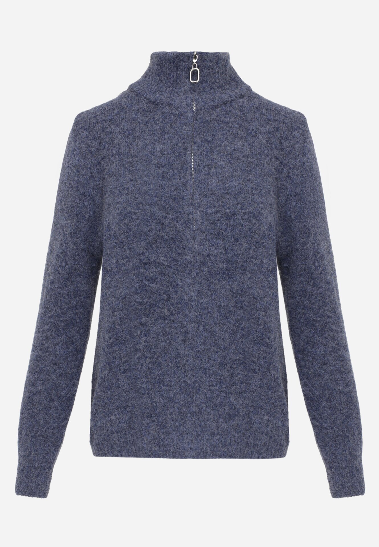 j&x Cardigan simplu cu fermoar cu guler tip tunică din tricot cu lână și bumbac Corraine Albastru