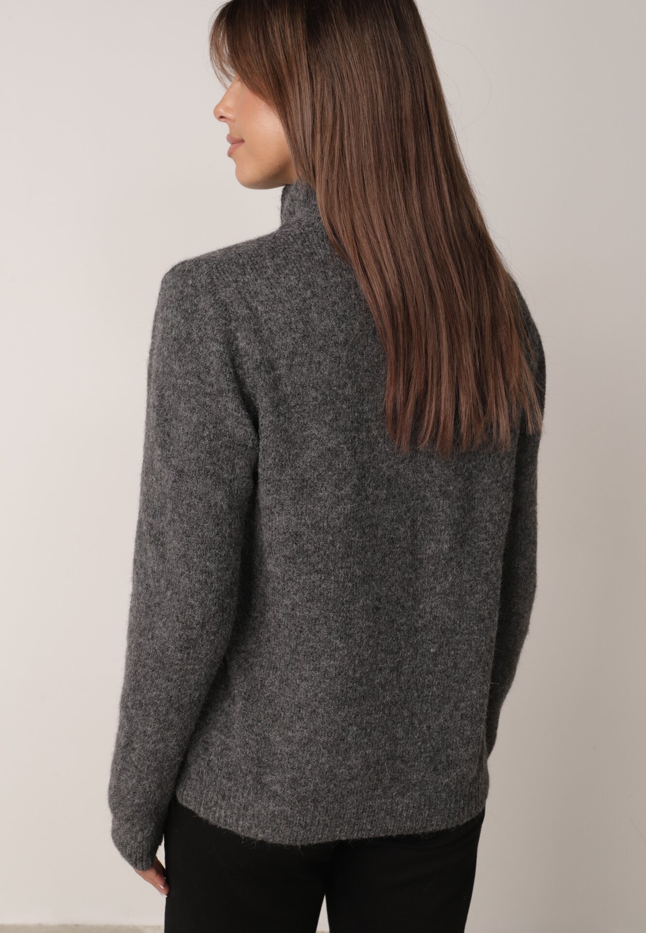j&x Cardigan simplu cu fermoar cu guler tip tunică din tricot cu lână și bumbac Corraine Gri închis