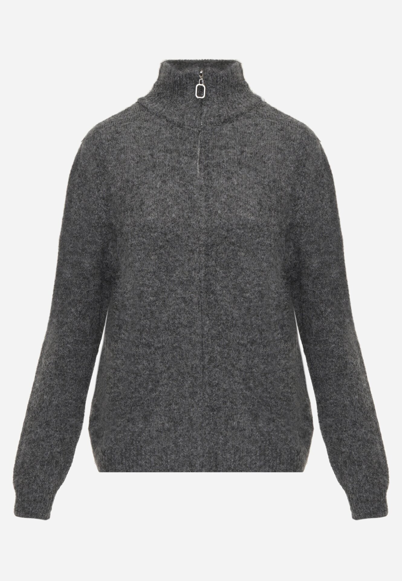 j&x Cardigan simplu cu fermoar cu guler tip tunică din tricot cu lână și bumbac Corraine Gri închis