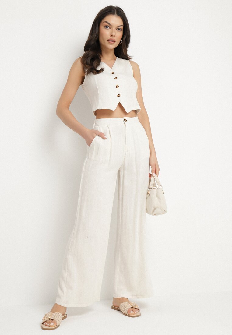 j&x Compleu bej deschis din viscoză și in Vestă și Pantaloni de costum Evialira