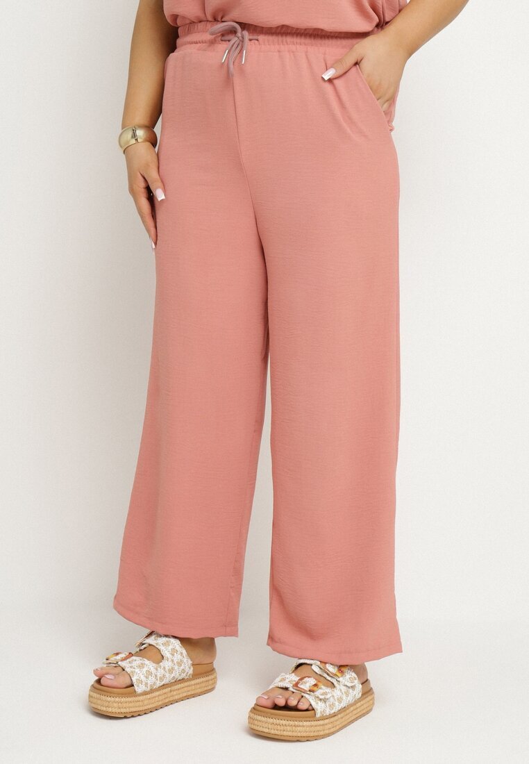 j&x Compleu Roz închis cu croială oversize Bluză și Pantaloni largi Amisora