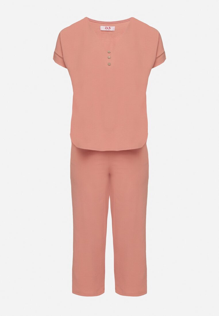 j&x Compleu Roz închis cu croială oversize Bluză și Pantaloni largi Amisora