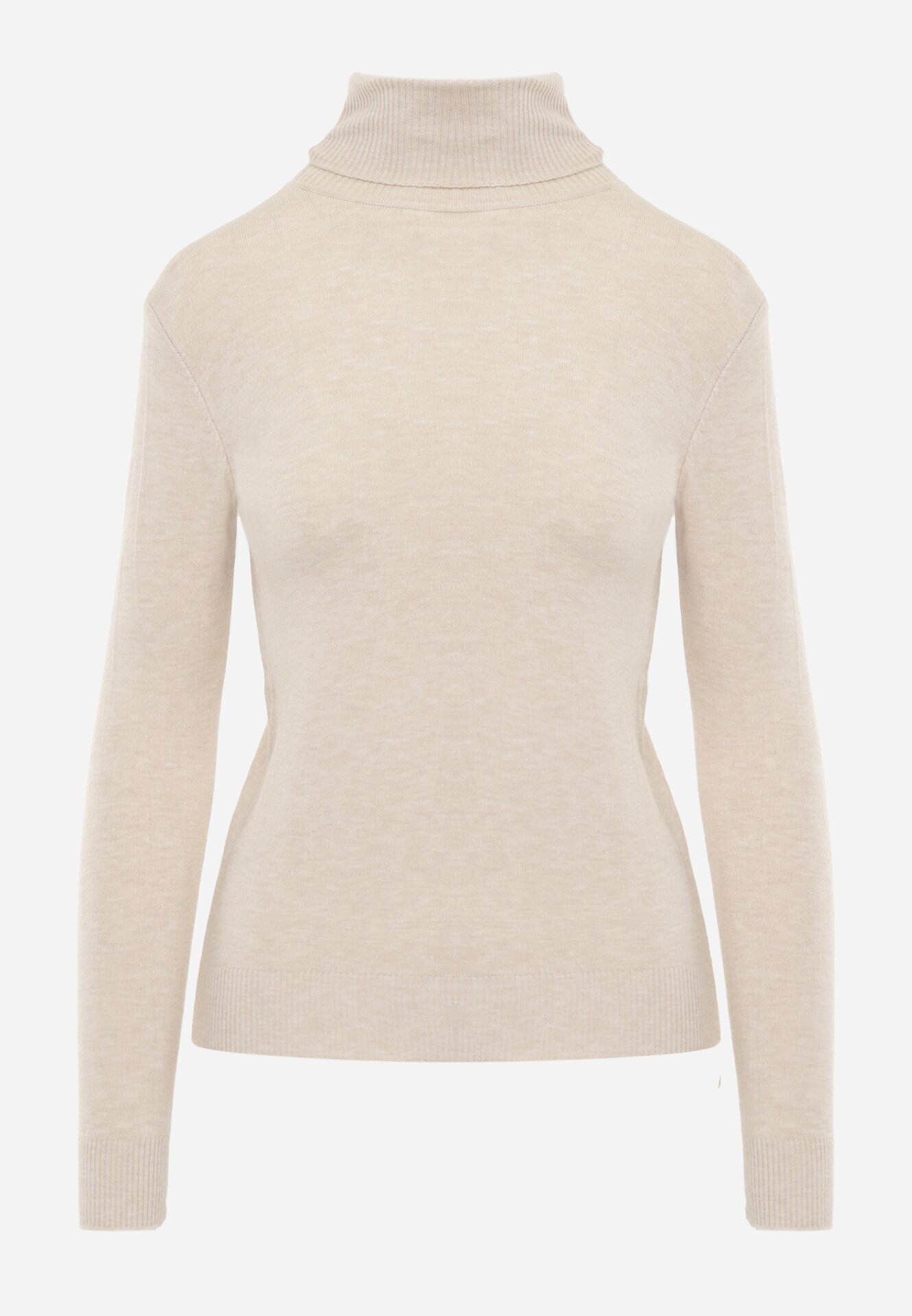 j&x Cu guler înalt din viscoză în stil clasic Timme Bej deschis