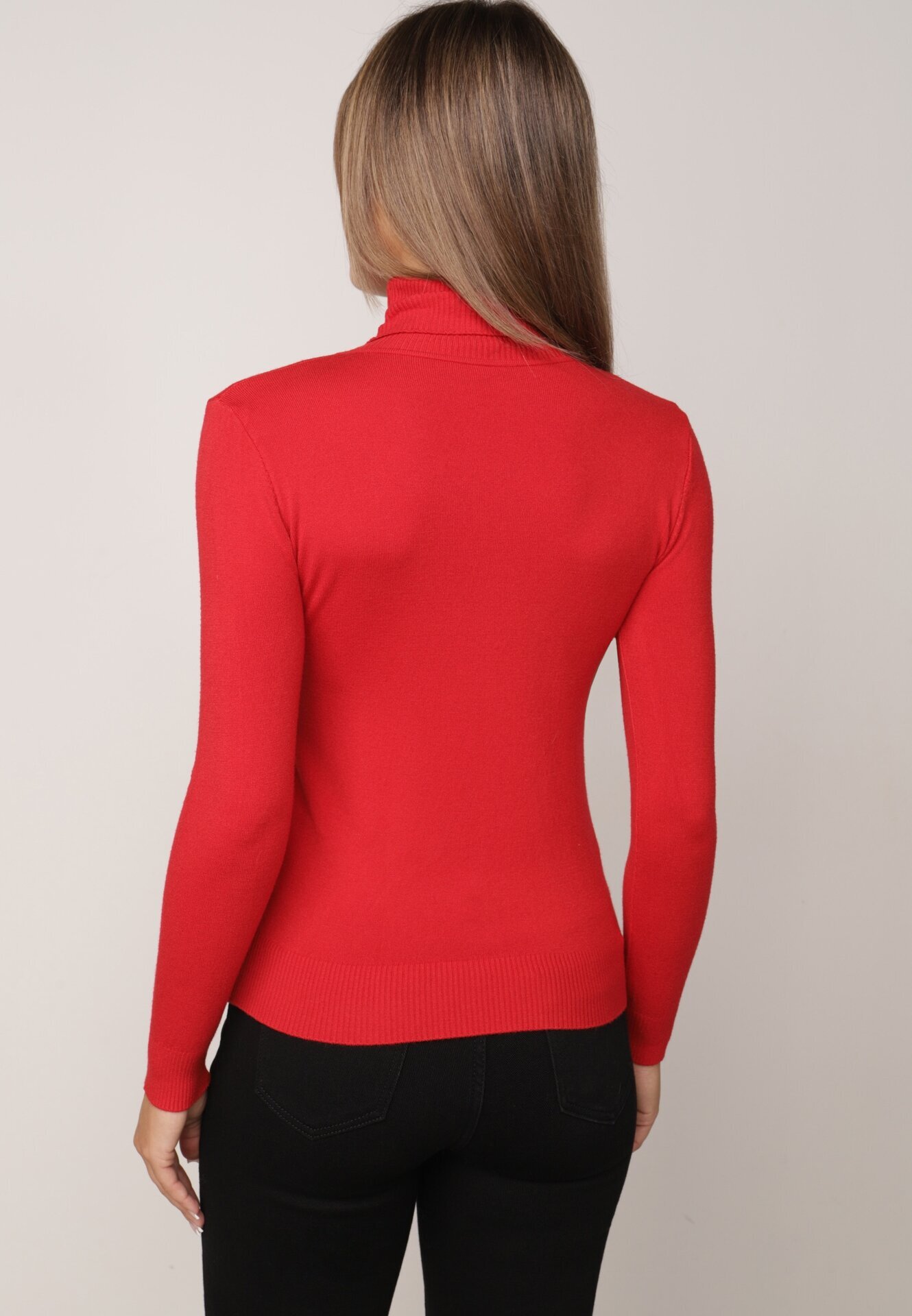 j&x Cu guler înalt din viscoză în stil clasic Timme Roșu