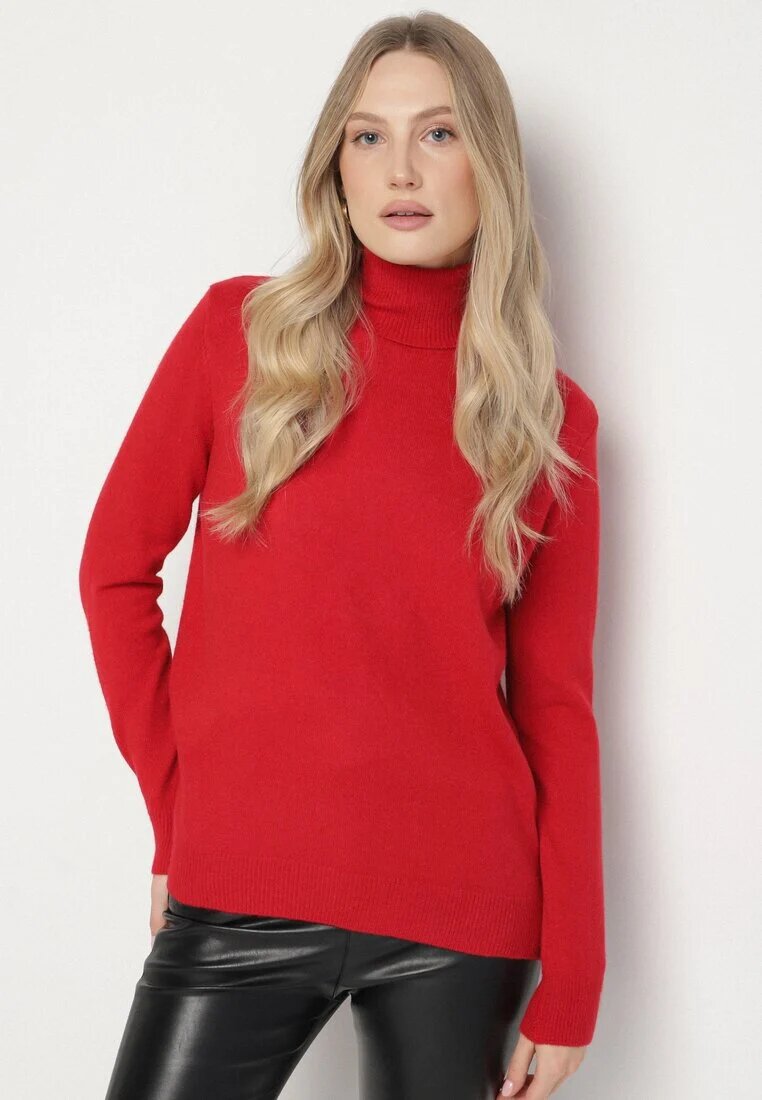 j&x Maletă Roșie Casual cu Lână și Croială Dreaptă Reiselia
