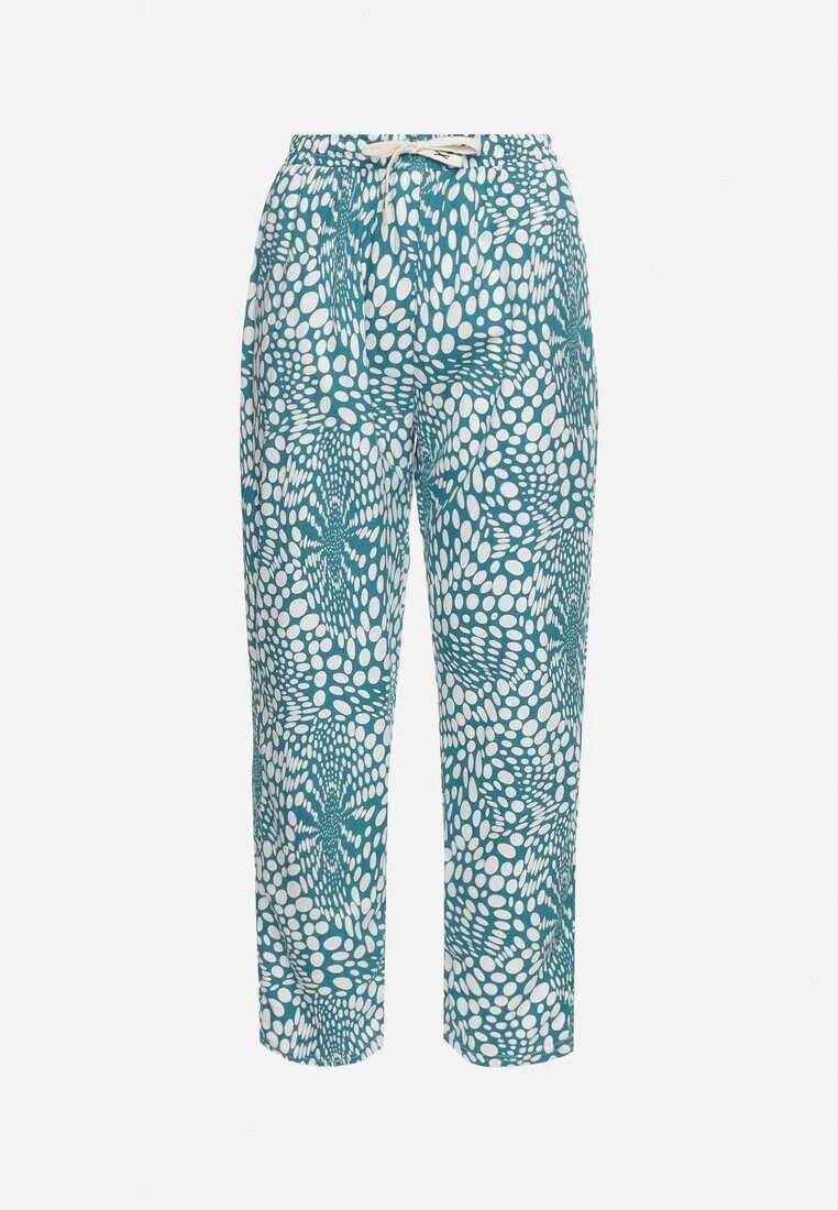j&x Pantaloni Albaștri Regular cu Elastic în Talie și Decolteu Abstract Cleava