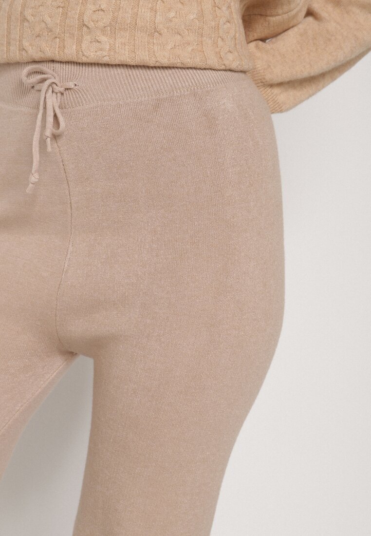 j&x Pantaloni căptușiți tricotați cu croială largă bej Miorea