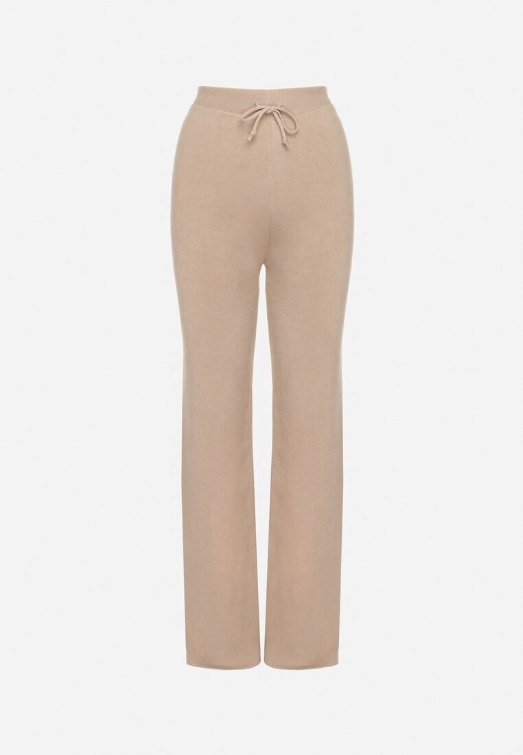j&x Pantaloni căptușiți tricotați cu croială largă bej Miorea