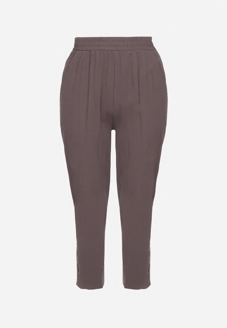 j&x Pantaloni Gri Clasici din Bumbac cu Elastic în Talie Olozi
