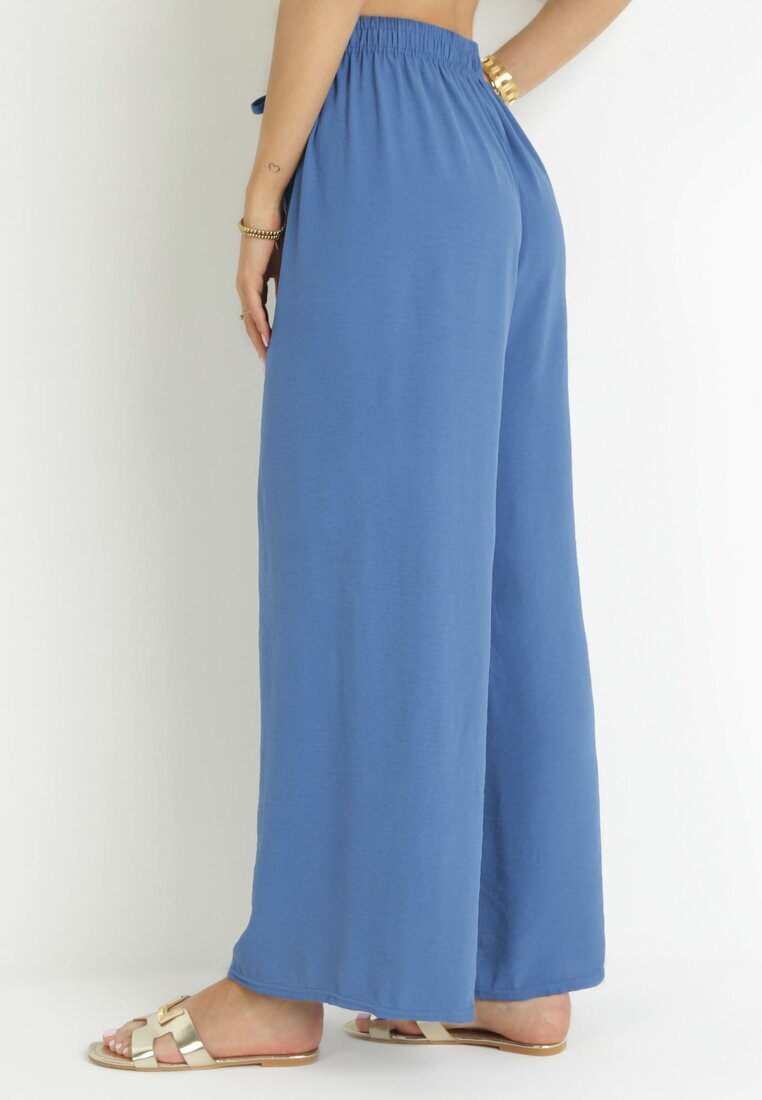 j&x Pantaloni Larghi Albaștri cu elastic în talie Koia