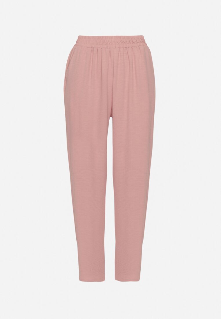 j&x Pantaloni Largi Roz din Bumbac și Talie Înaltă Neorenna