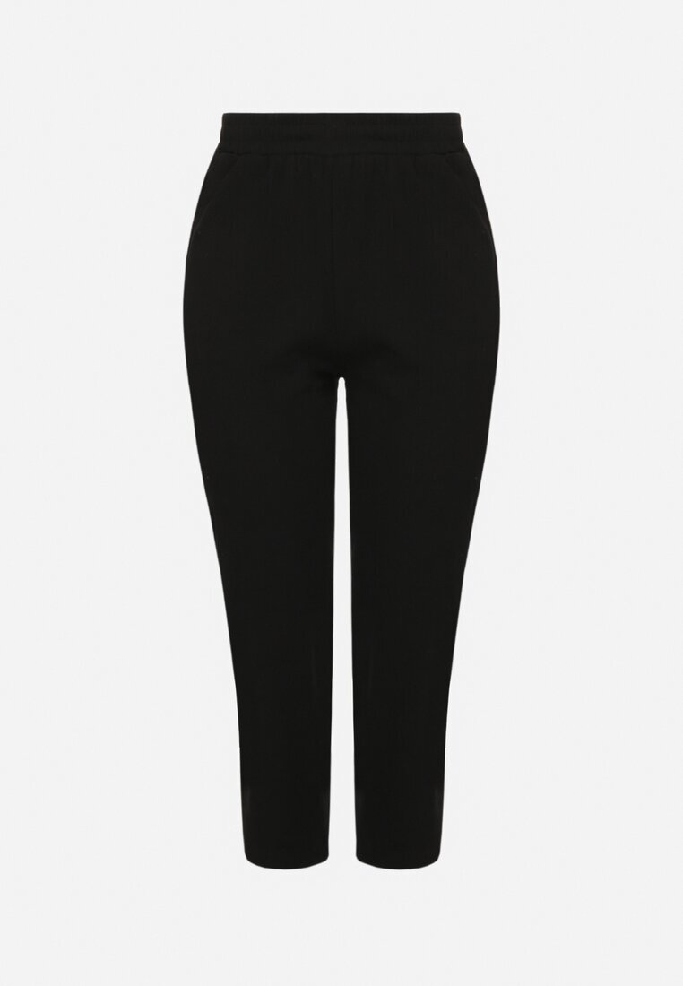 j&x Pantaloni Negri Clasici din bumbac cu elastic în talie Olozi