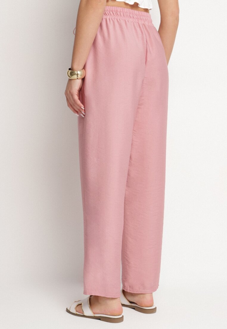 j&x Pantaloni roz din Bumbac și Legătură Maiovelle