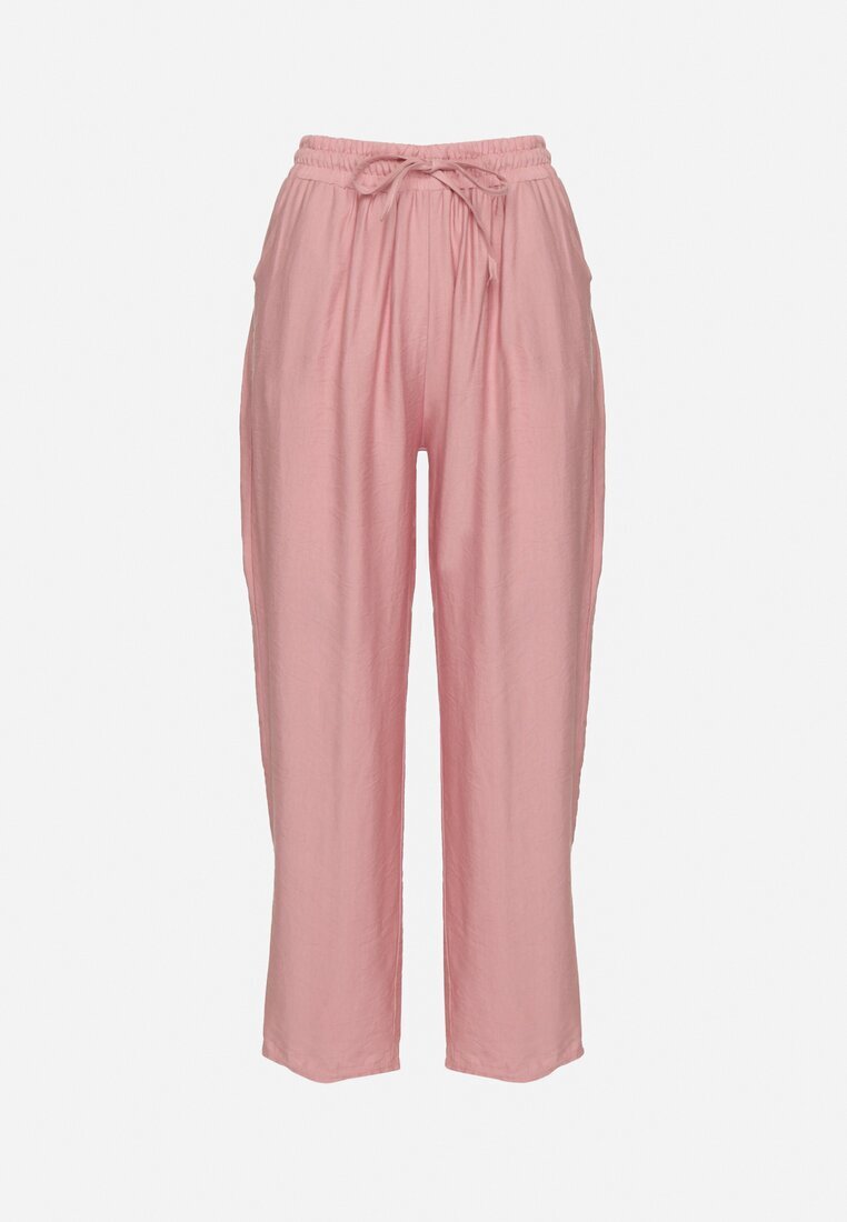 j&x Pantaloni roz din Bumbac și Legătură Maiovelle