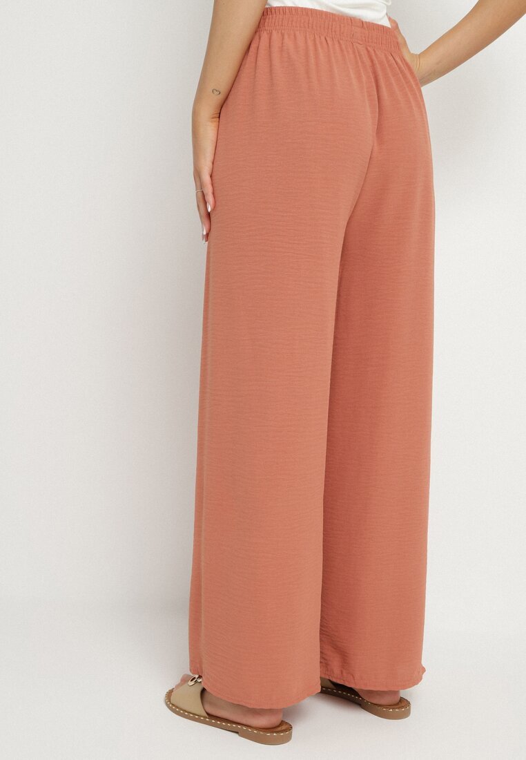 j&x Pantaloni Roz Largi cu Elastic în Talie Sliverta