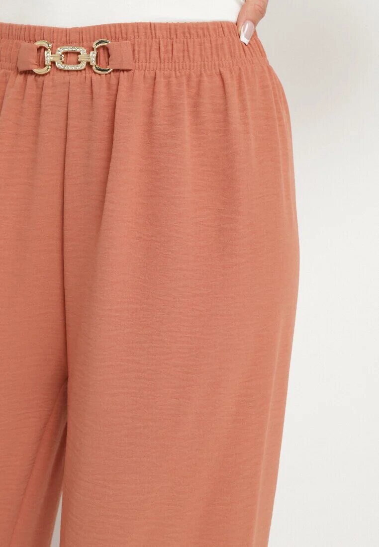 j&x Pantaloni Roz Largi cu Elastic în Talie Sliverta