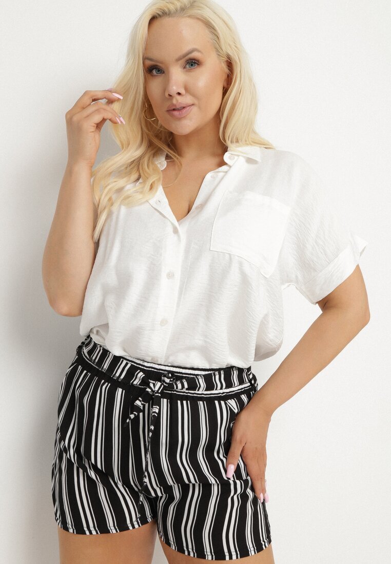 j&x Pantaloni scurți Alb-negru Pereilodia