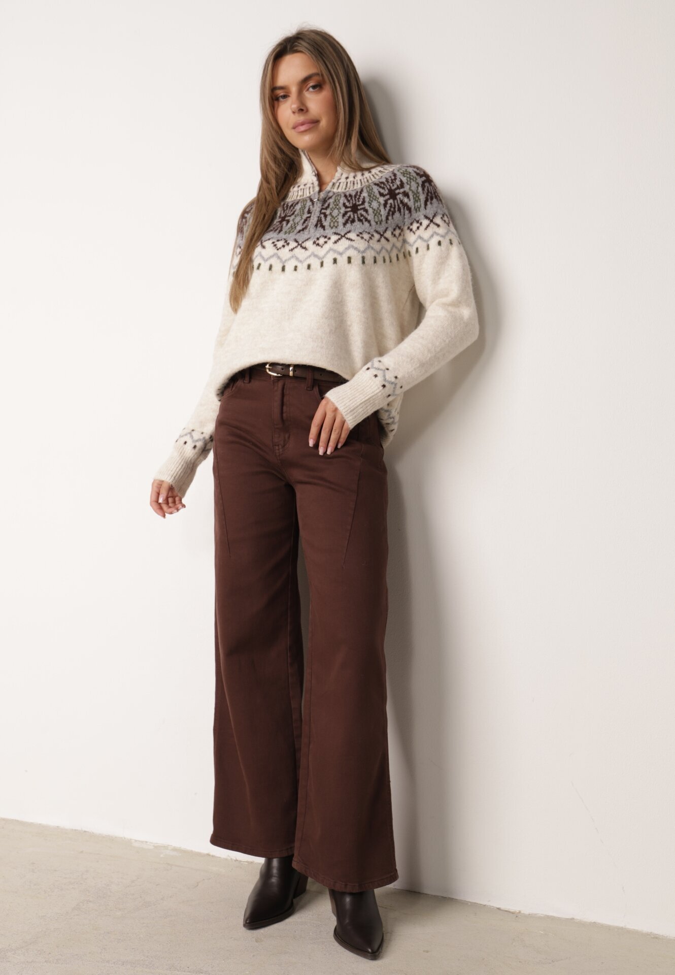 j&x Pulover Bej deschis