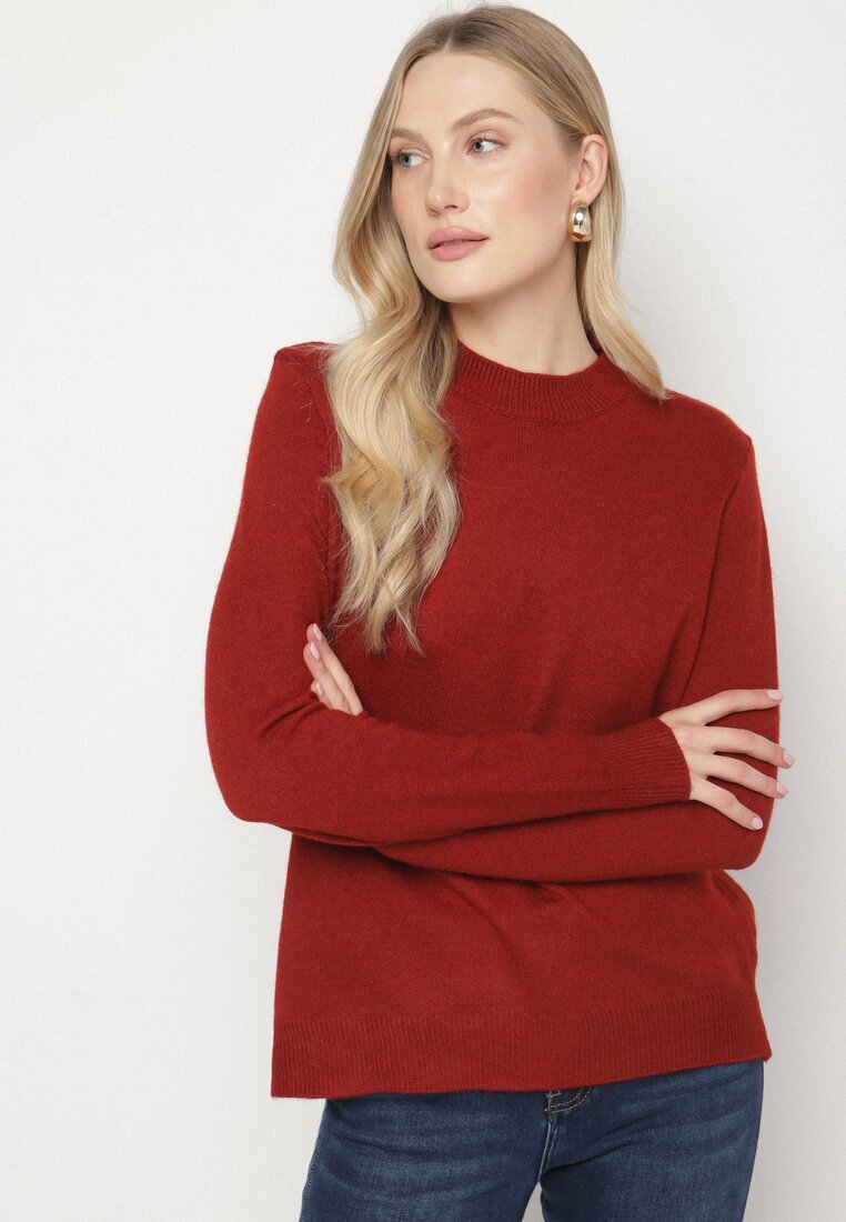 j&x Pulover Bordeaux Clasic cu Lână Mailira
