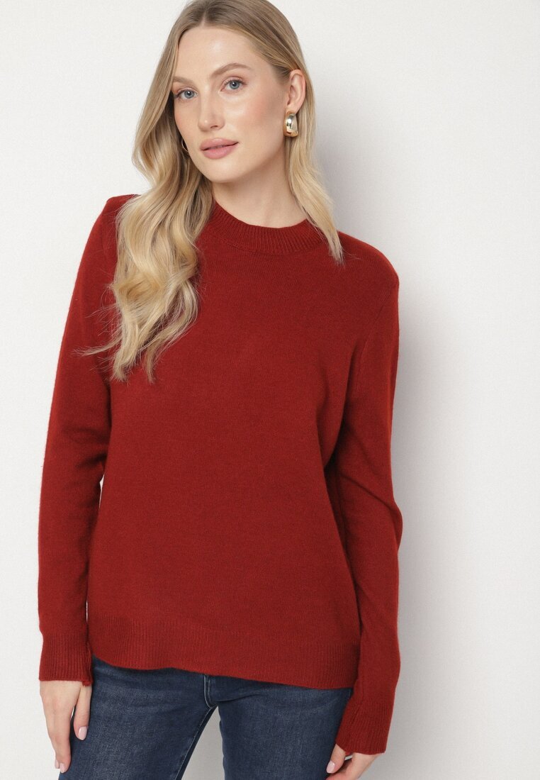 j&x Pulover Bordeaux Clasic cu Lână Mailira