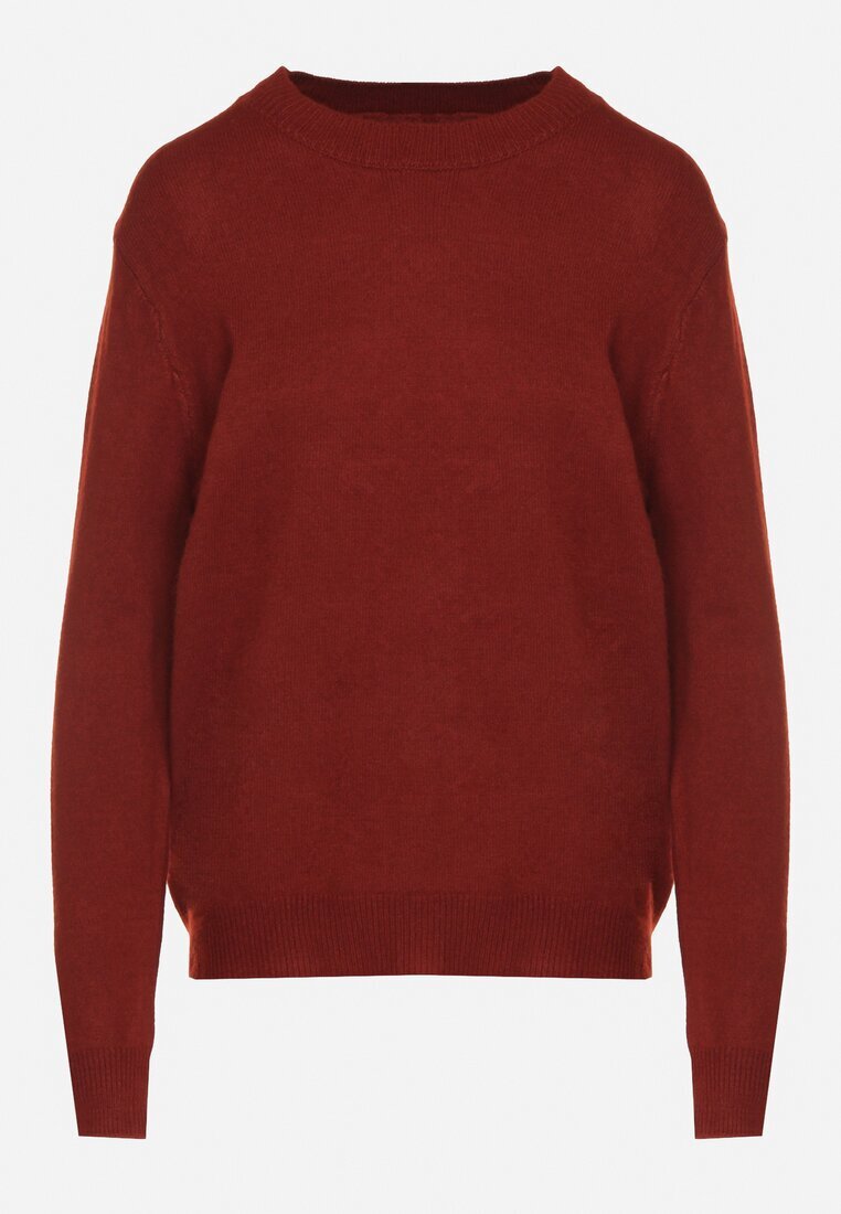 j&x Pulover Bordeaux Clasic cu Lână Mailira