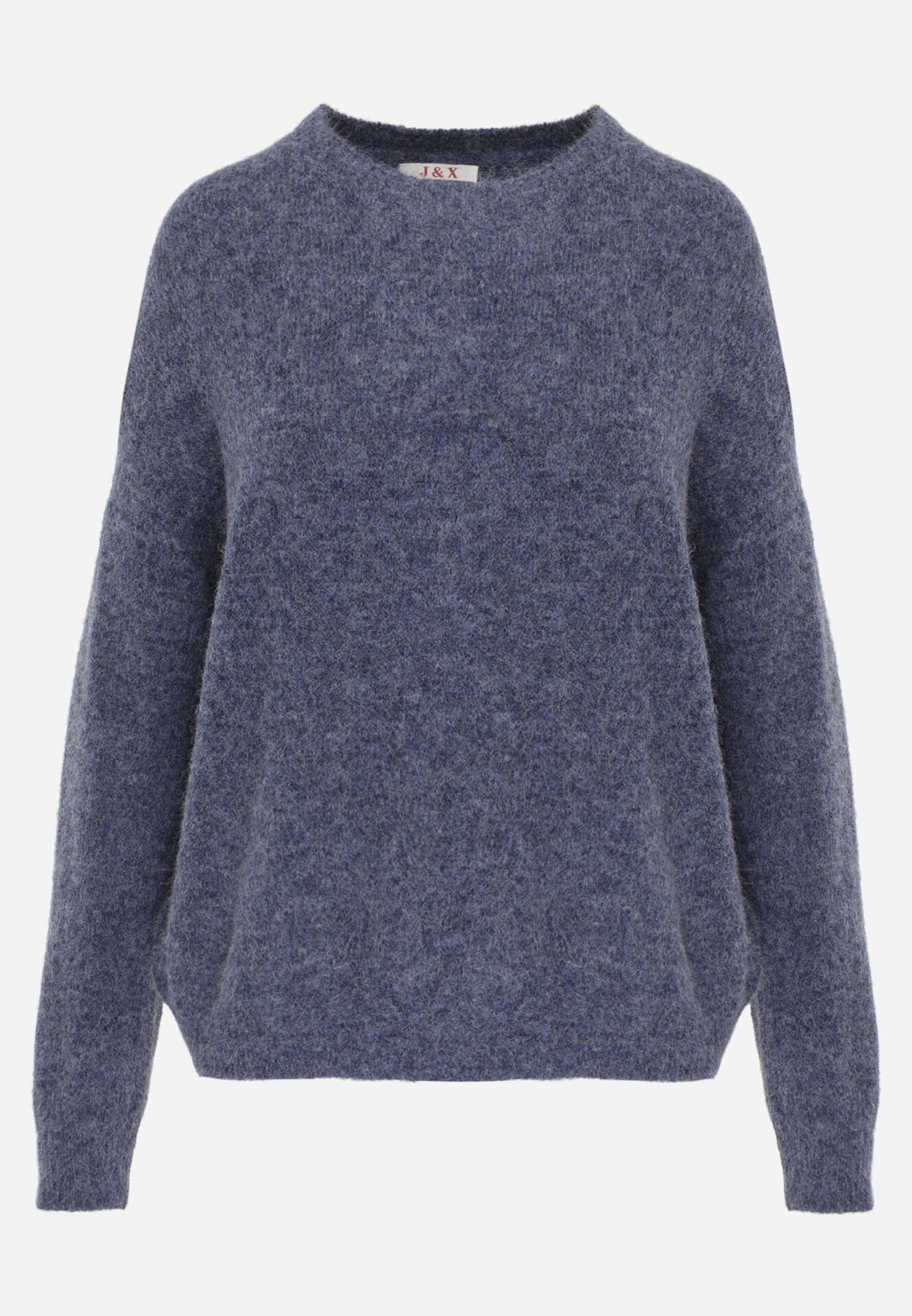 j&x Pulover Clasic Casual din lână Banfa Bleumarin