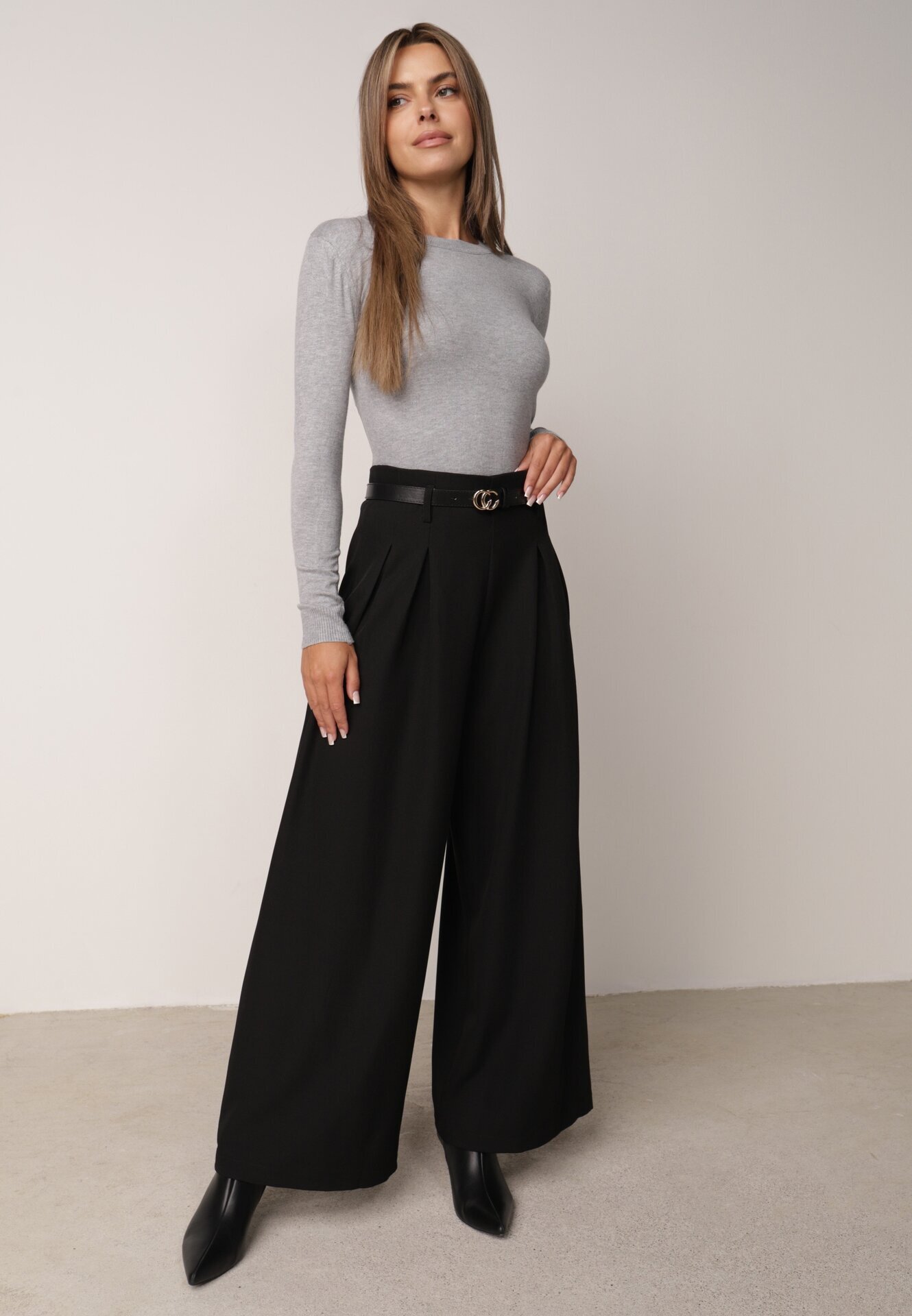 j&x Pulover clasic cu bumbac Ilves Gri