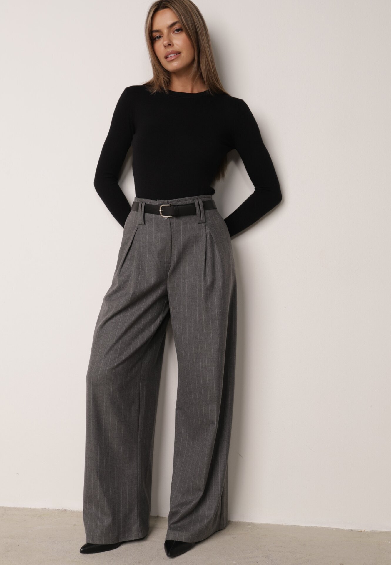 j&x Pulover clasic cu bumbac Ilves Negru