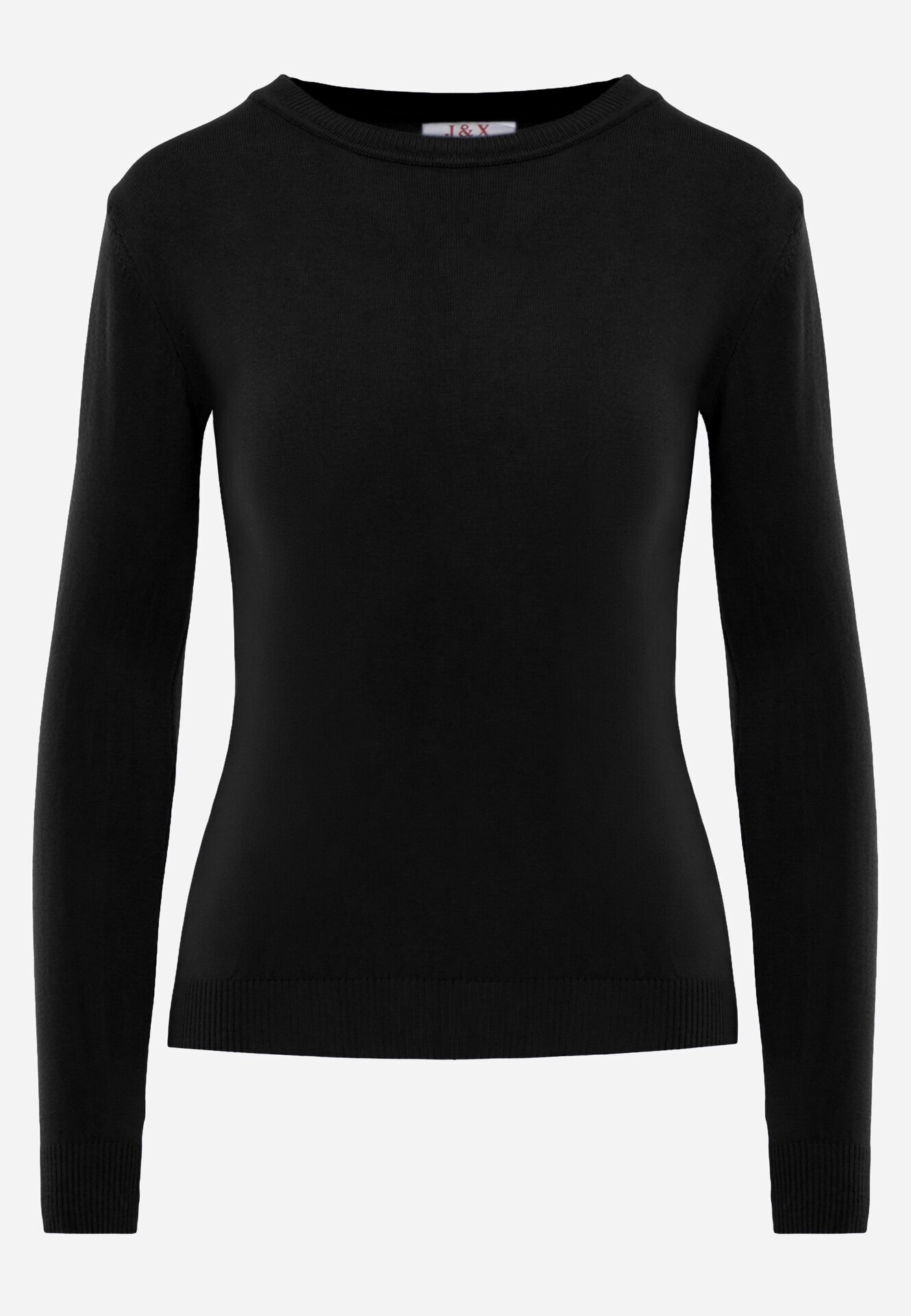 j&x Pulover clasic cu bumbac Ilves Negru