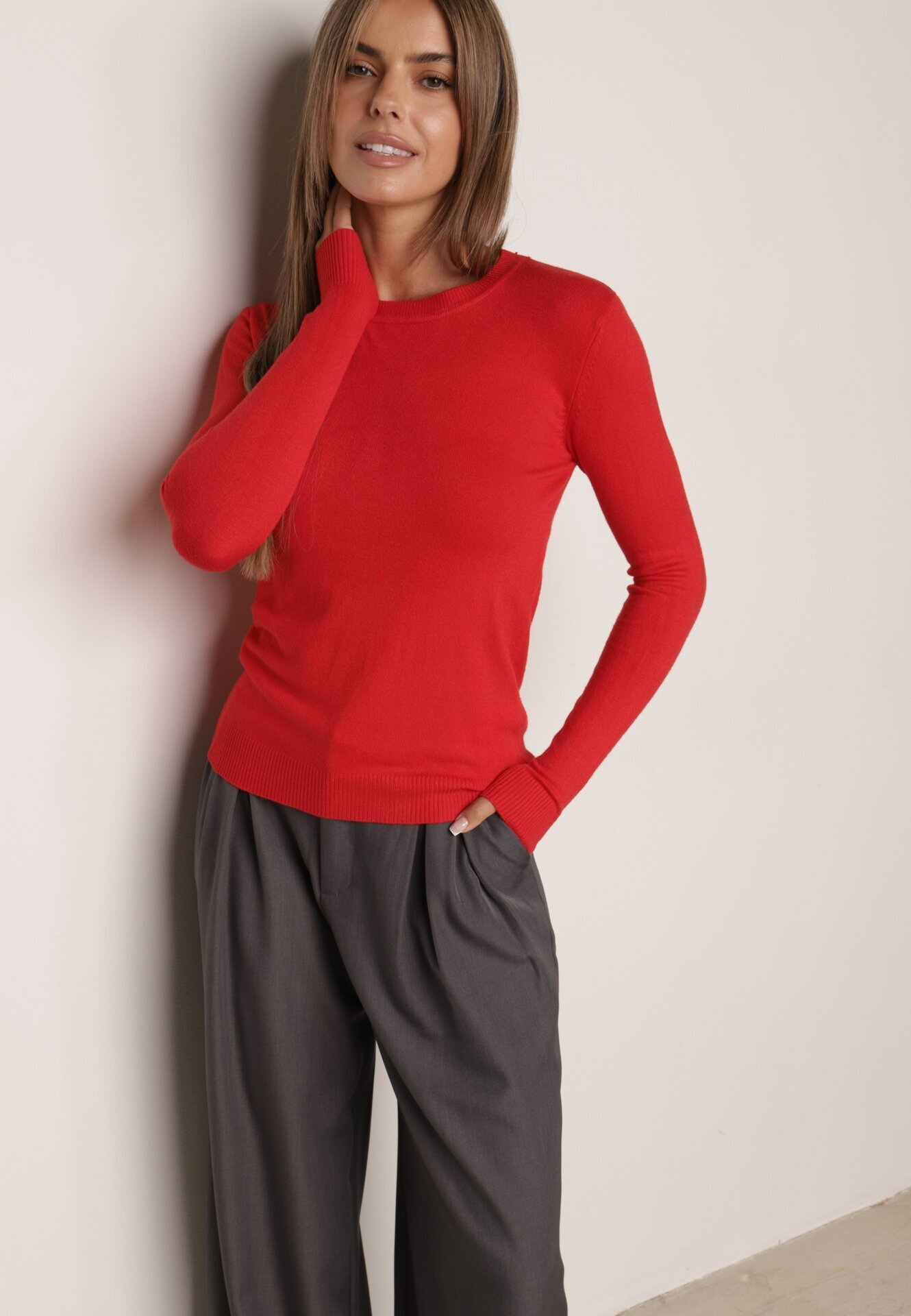 j&x Pulover clasic cu bumbac Ilves Roșu
