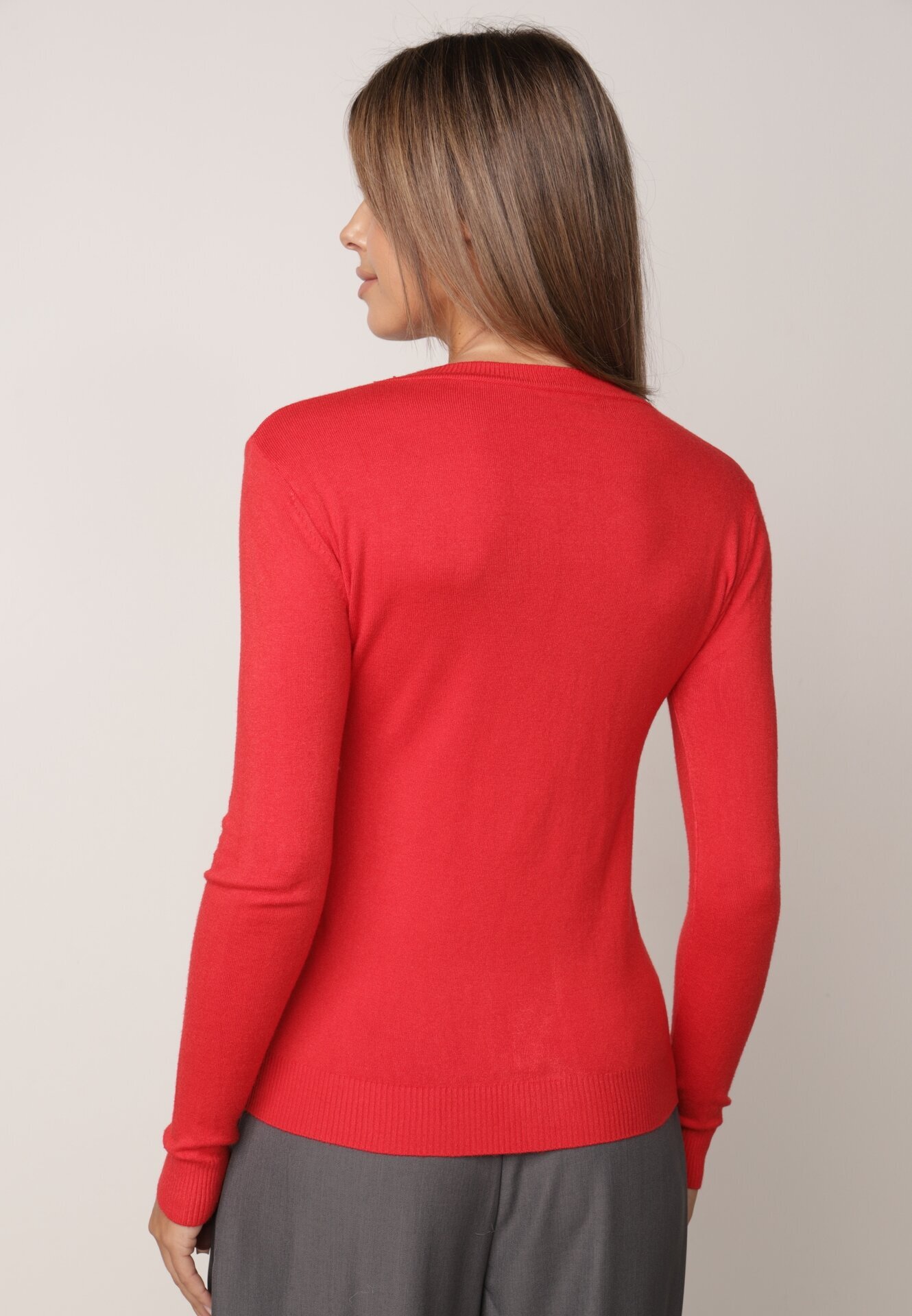 j&x Pulover clasic cu bumbac Ilves Roșu