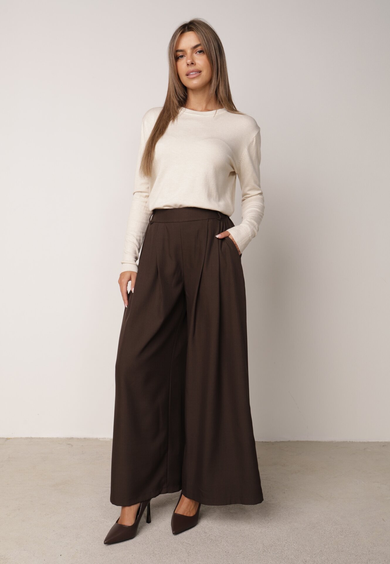 j&x Pulover cu croială clasică Elegis Bej deschis