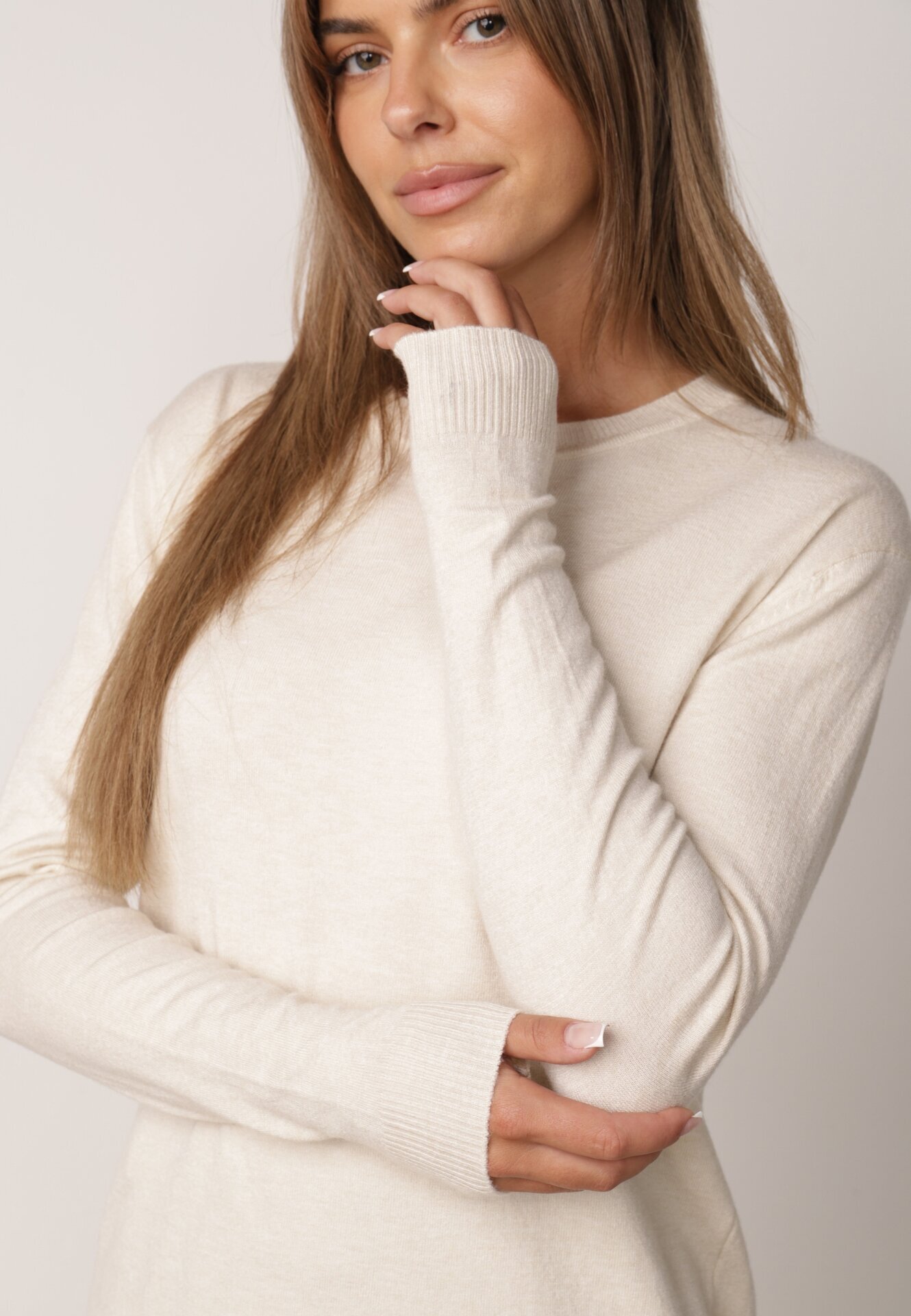 j&x Pulover cu croială clasică Elegis Bej deschis