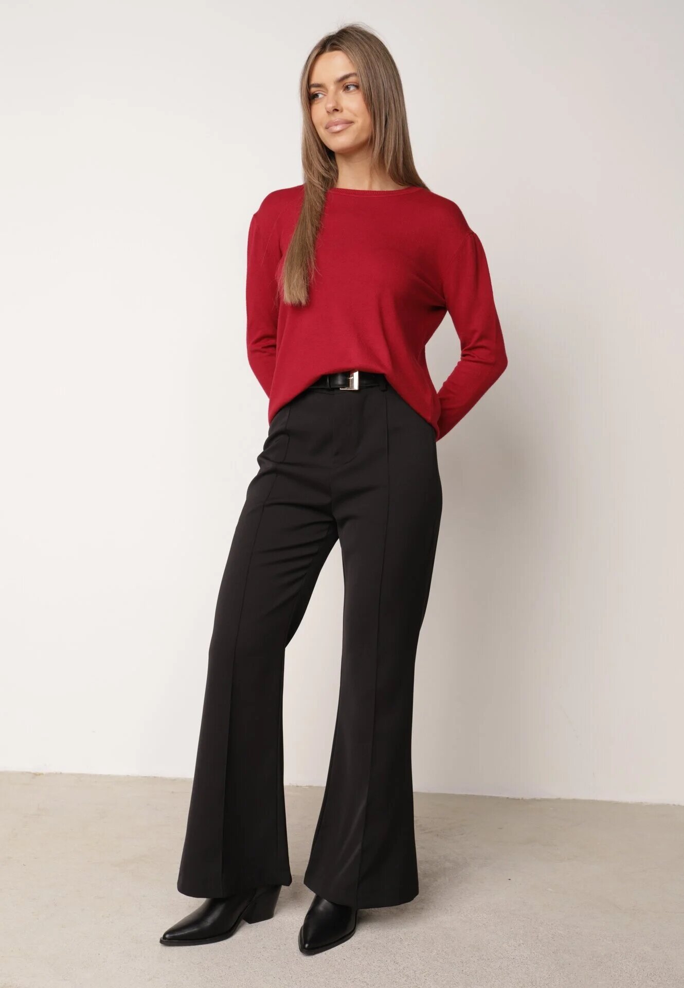 j&x Pulover cu croială clasică Elegis Bordo