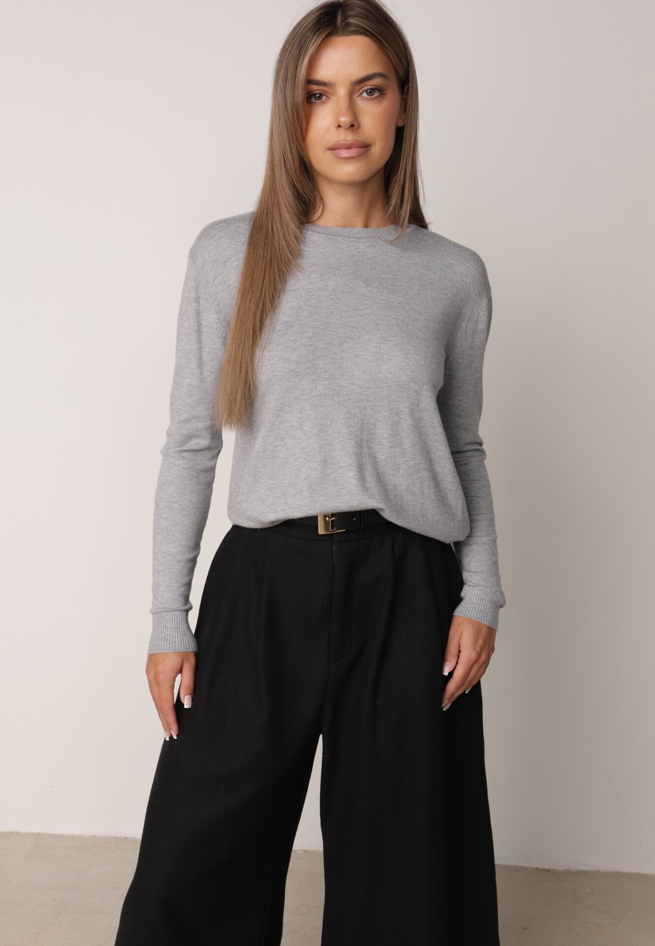 j&x Pulover cu croială clasică Elegis Gri