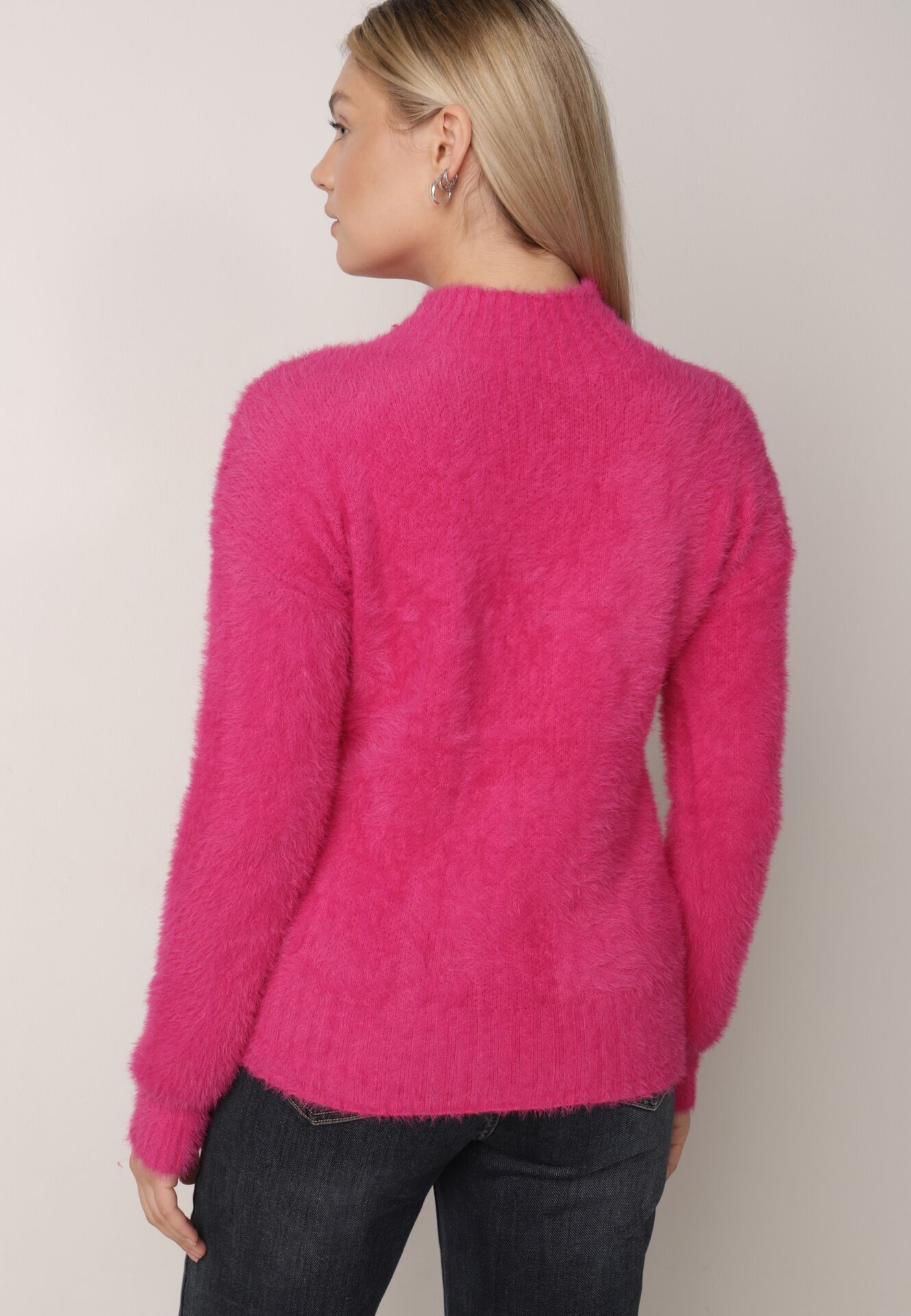 j&x Pulover cu lână cu guler înalt Seollio Fucsia