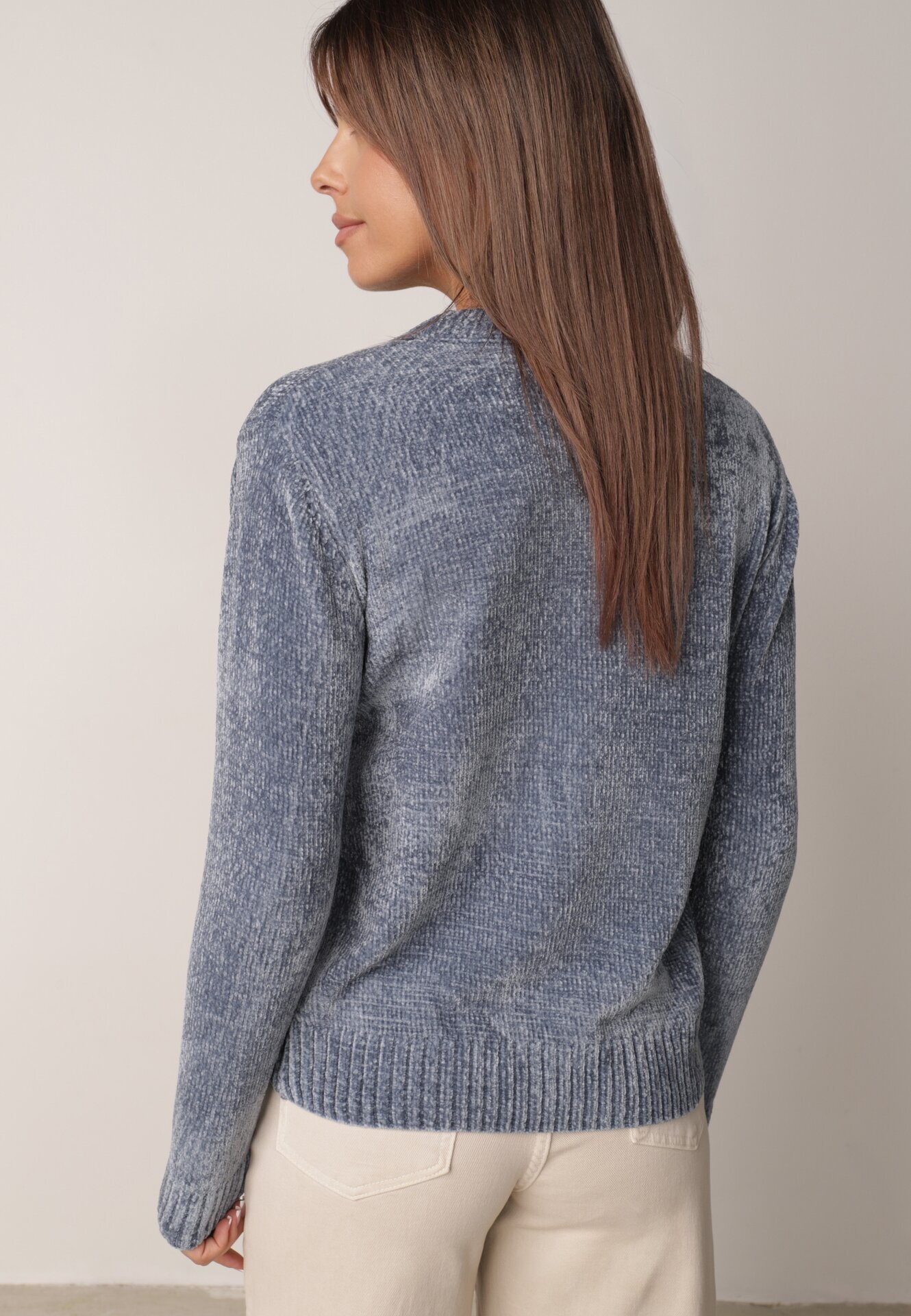 j&x Pulover din bumbac decorat cu motiv de inimi Lovric Albastru