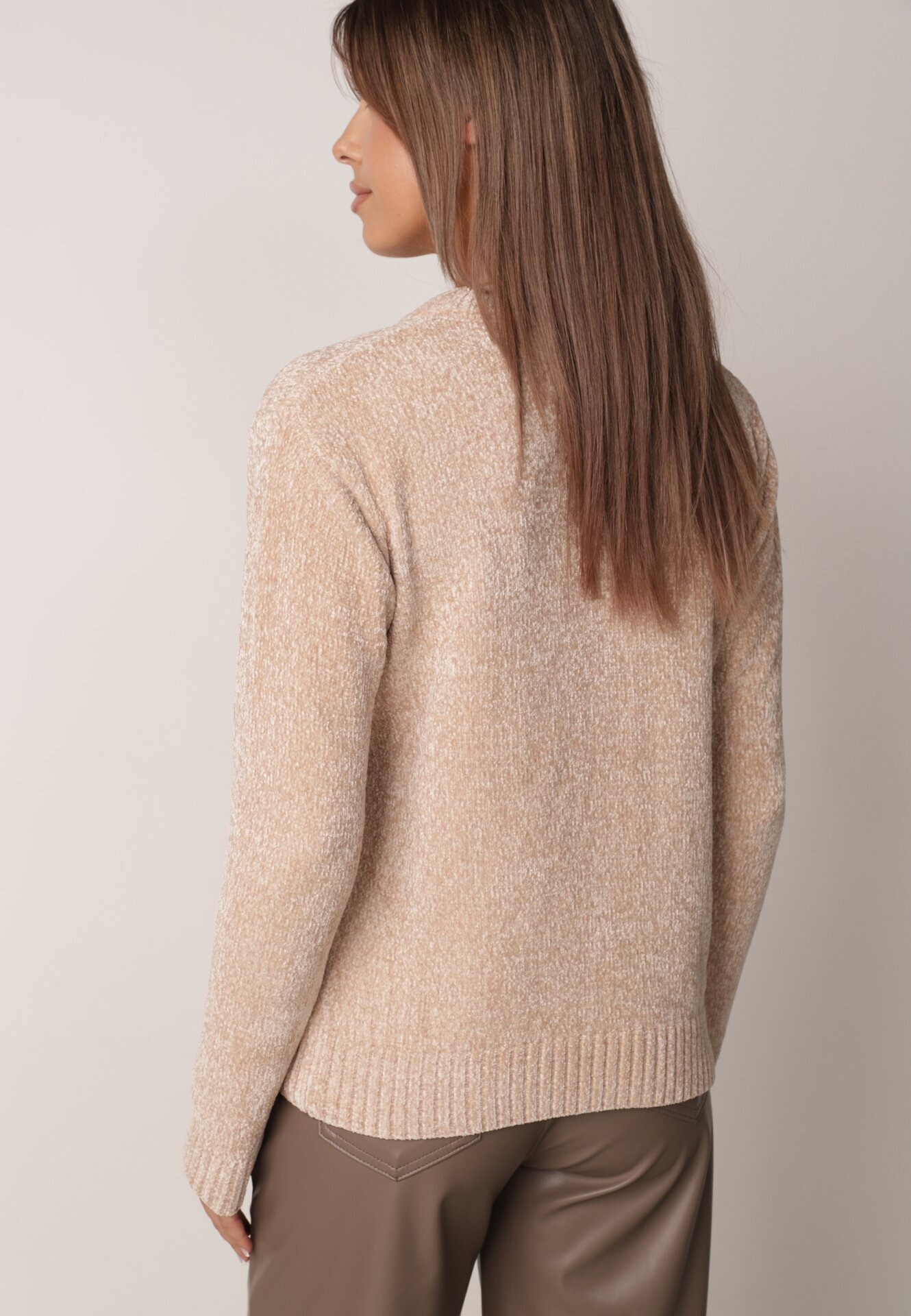 j&x Pulover din bumbac decorat cu motiv de inimi Lovric Bej
