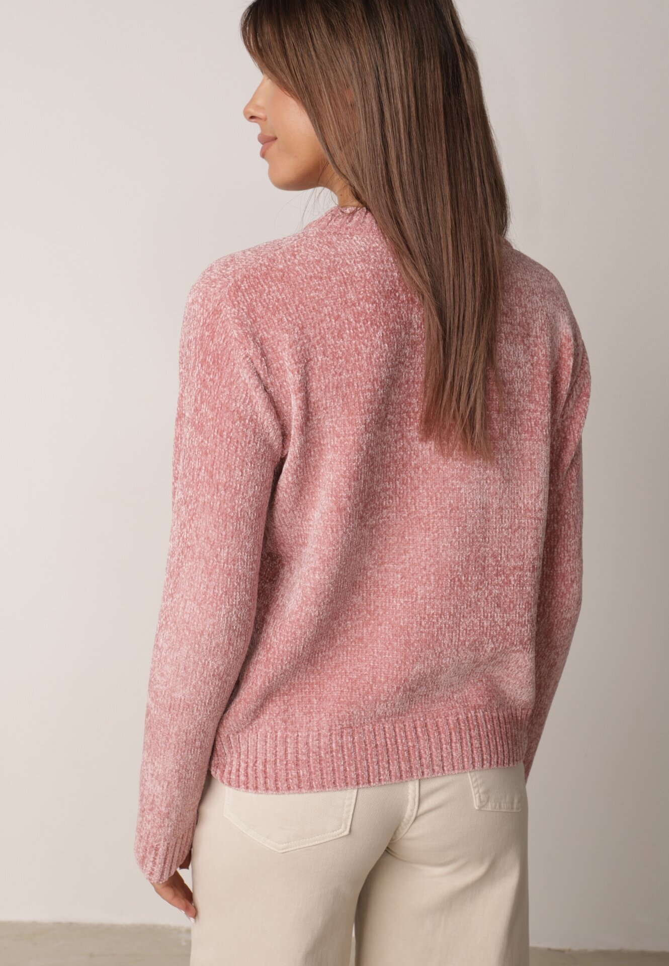 j&x Pulover din bumbac decorat cu motiv de inimi Lovric Roz