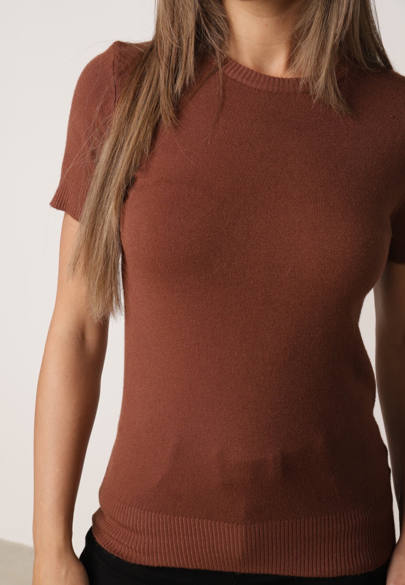 j&x Pulover elegant din viscoză cu croială de bluză cu mânecă scurtă Euim Maro