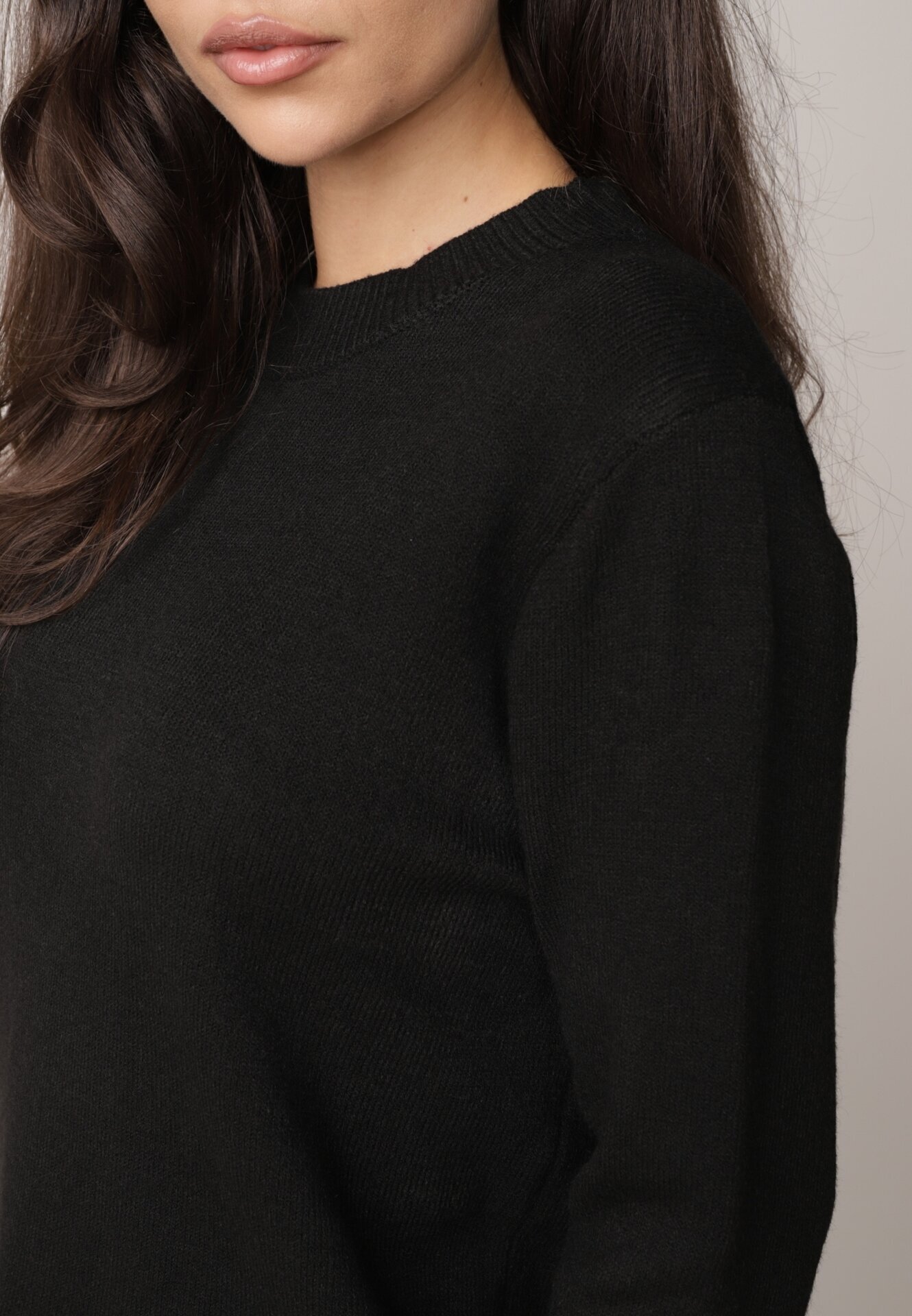 j&x Pulover Negru Casual cu Lână și Bumbac Nedalla