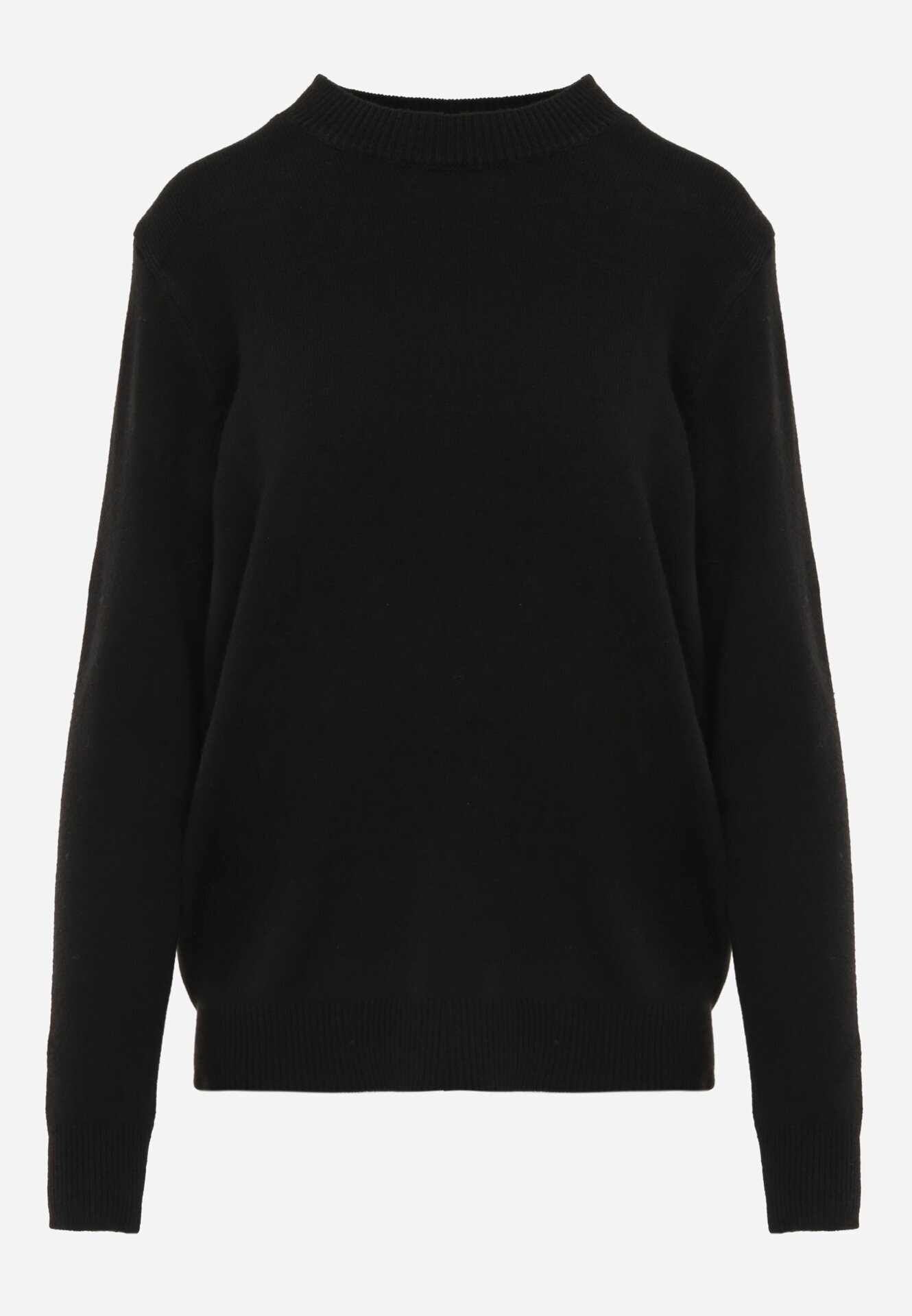 j&x Pulover Negru Casual cu Lână și Bumbac Nedalla