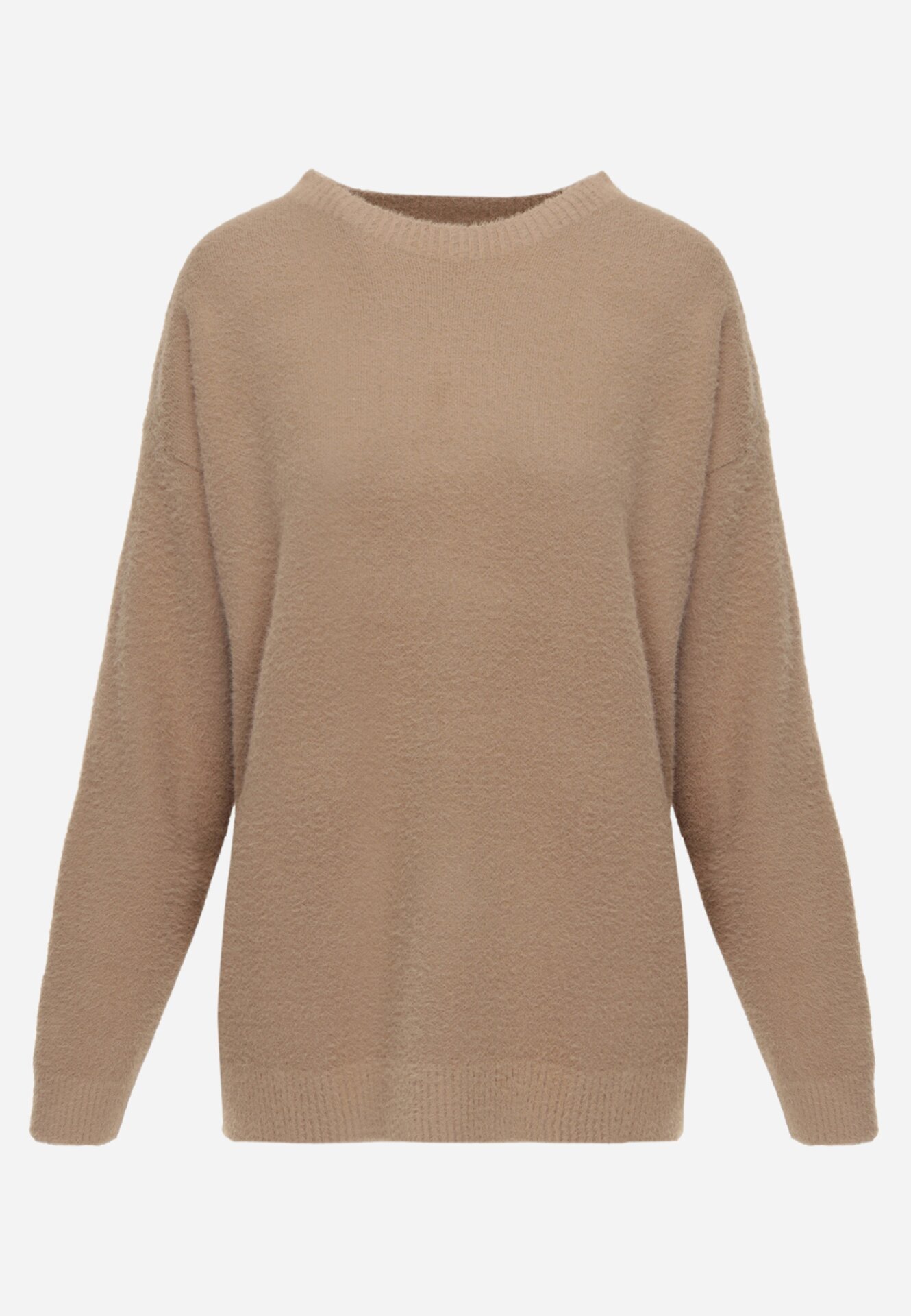 j&x Pulover oversize din lână și bumbac în stil minimalist Azrele Bej