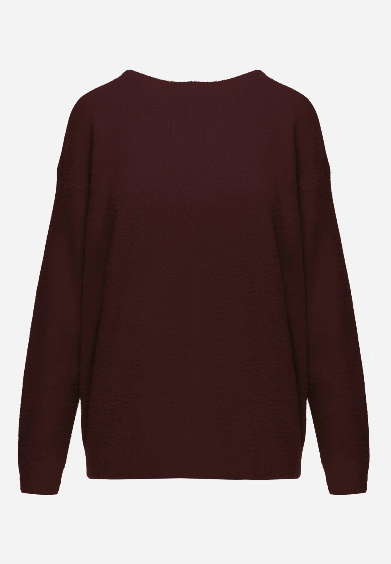 j&x Pulover oversize din lână și bumbac în stil minimalist Azrele Bordo