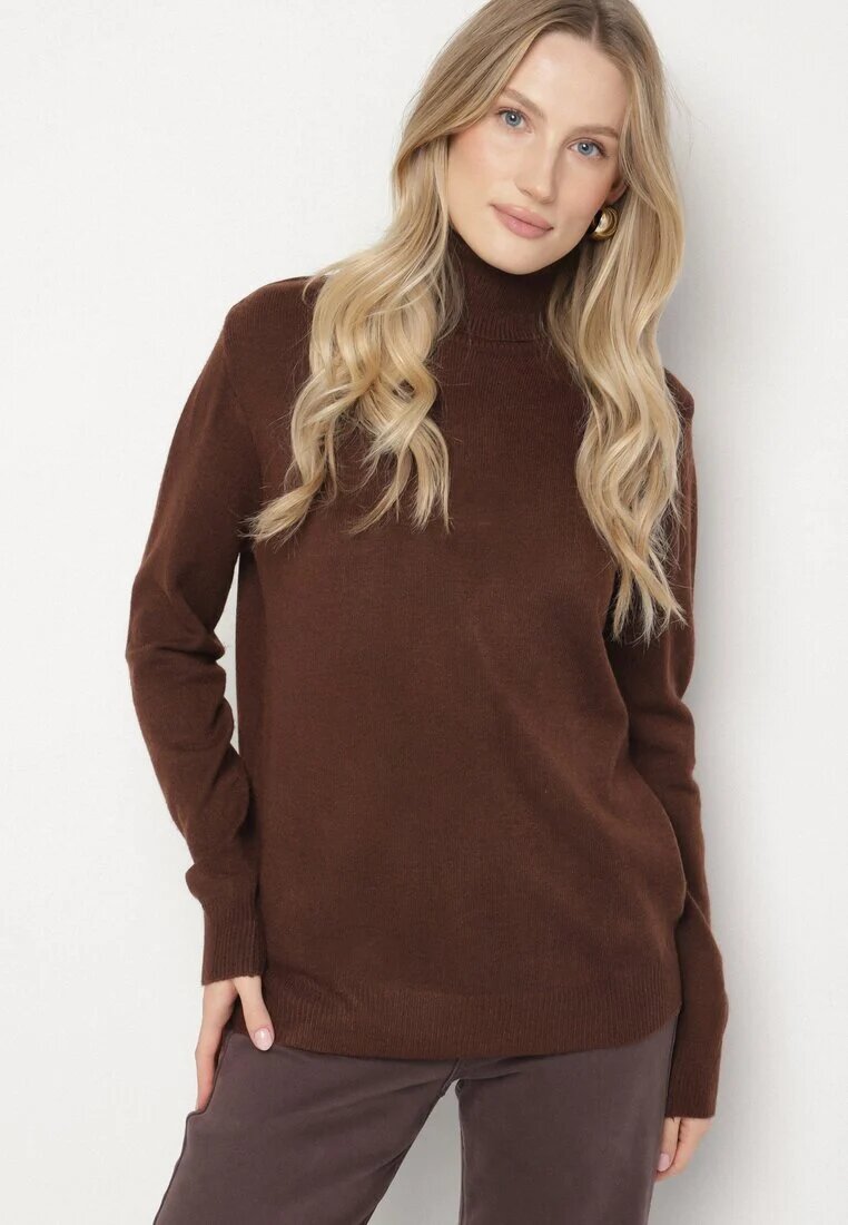 j&x Pulover pe gât Maro Casual cu Lână croială Dreaptă Reiselia
