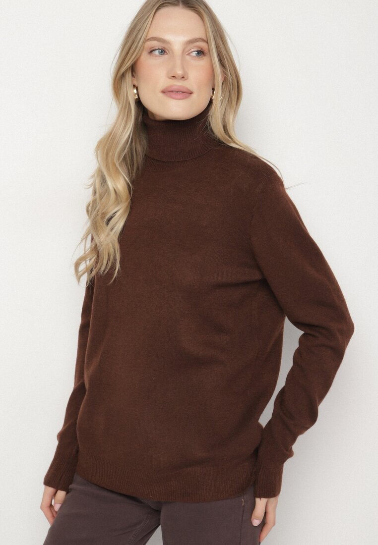 j&x Pulover pe gât Maro Casual cu Lână croială Dreaptă Reiselia