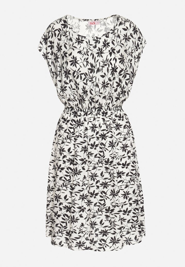 j&x Rochie Albă cu Bumbac și Model Floral Lumianisse