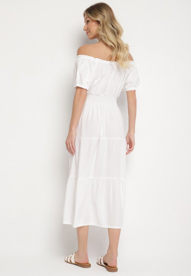 j&x Rochie Albă cu croi evazat cu decolteu barcă Miranea