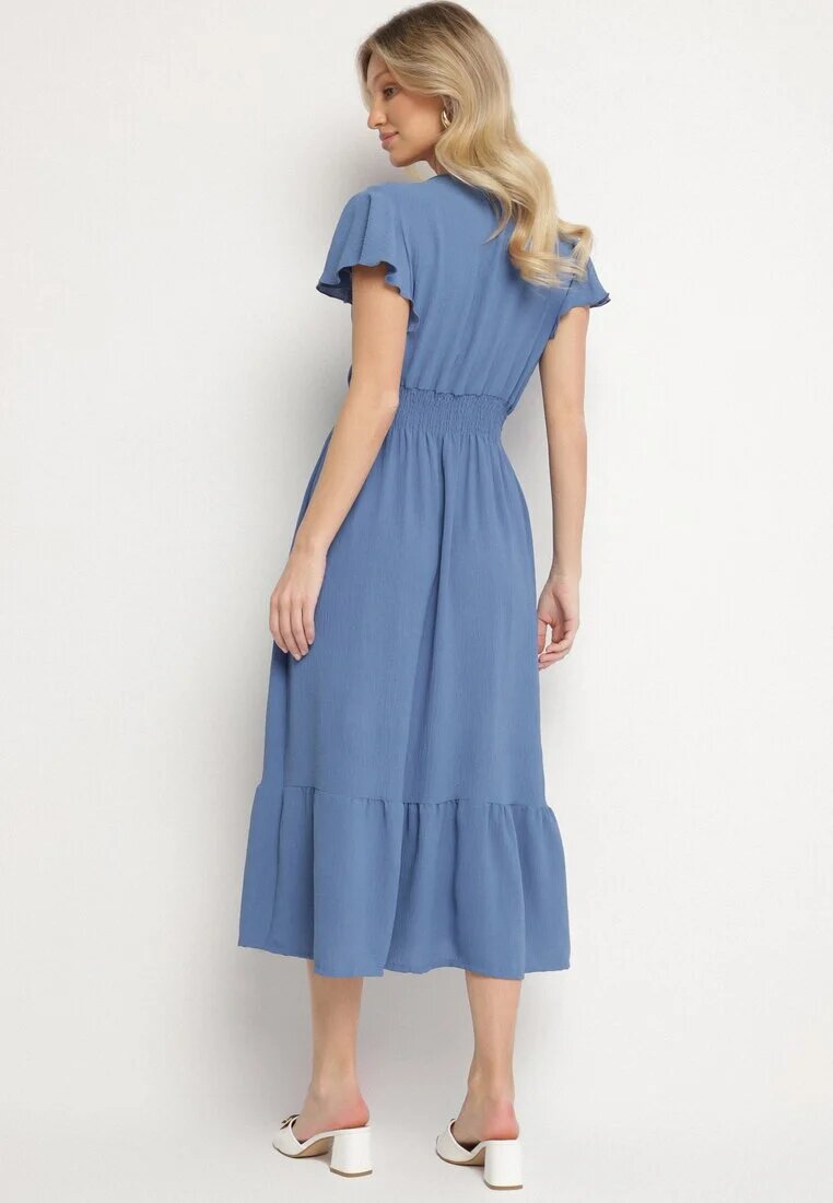 j&x Rochie Albastră cu croi evazat cu decolteu petrecut și elastic în talie Reiliana