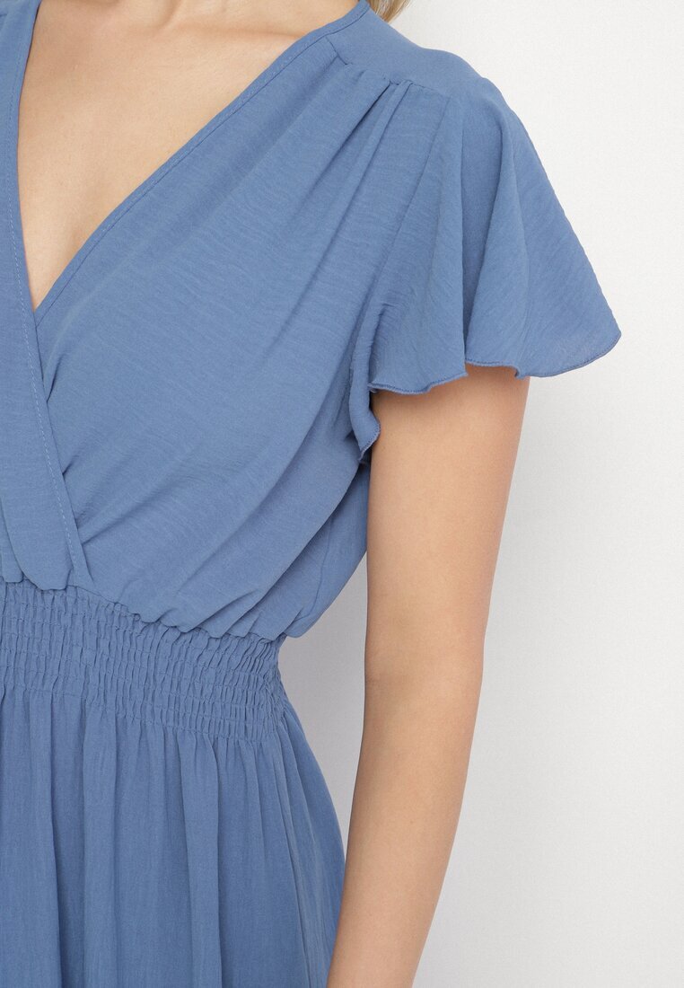 j&x Rochie Albastră cu croi evazat cu decolteu petrecut și elastic în talie Reiliana